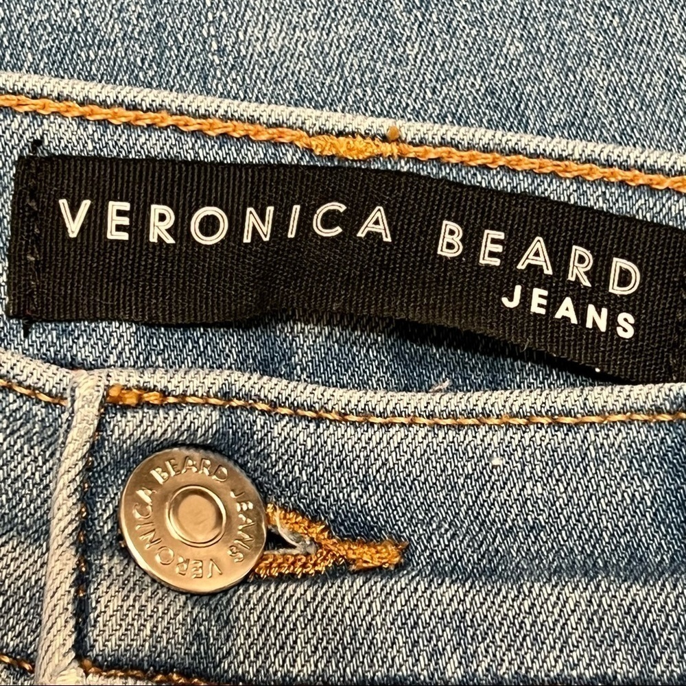 Veronica Beard Carolyn High Rise Button Fly Tuxedo Stripe Baby Boot Jeans 31 - Picture 15 of 15